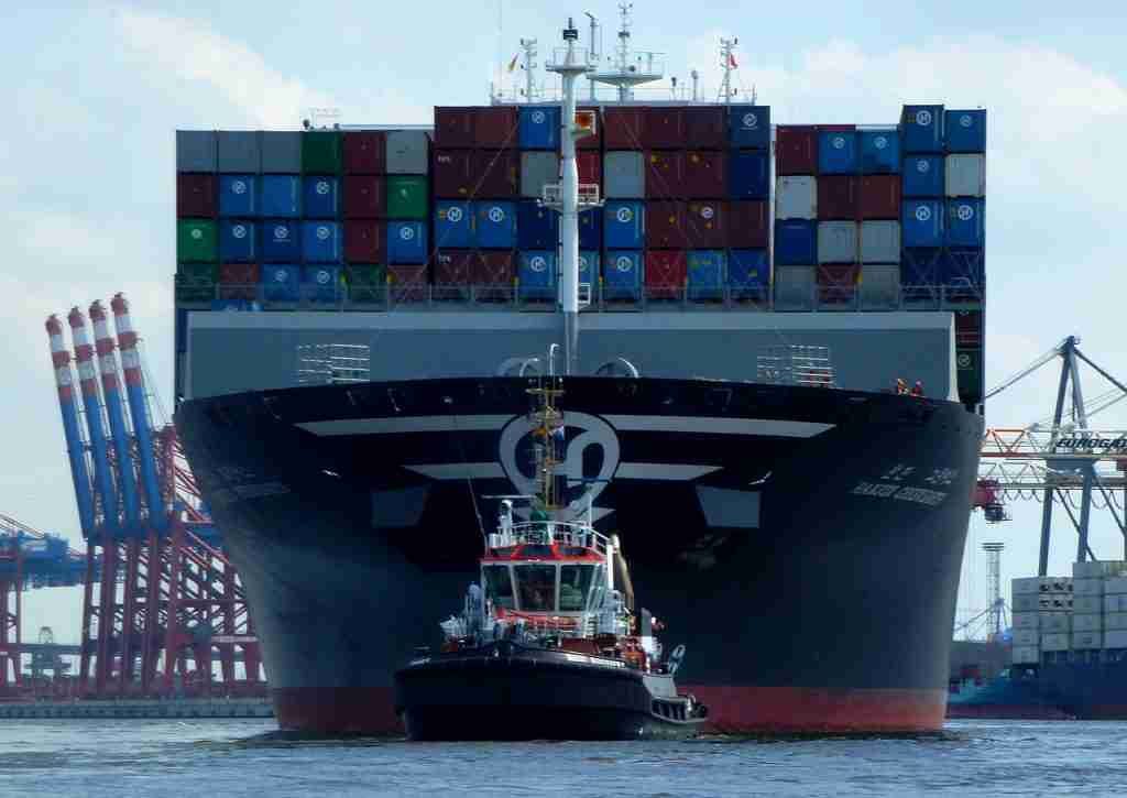 Modern day container ship